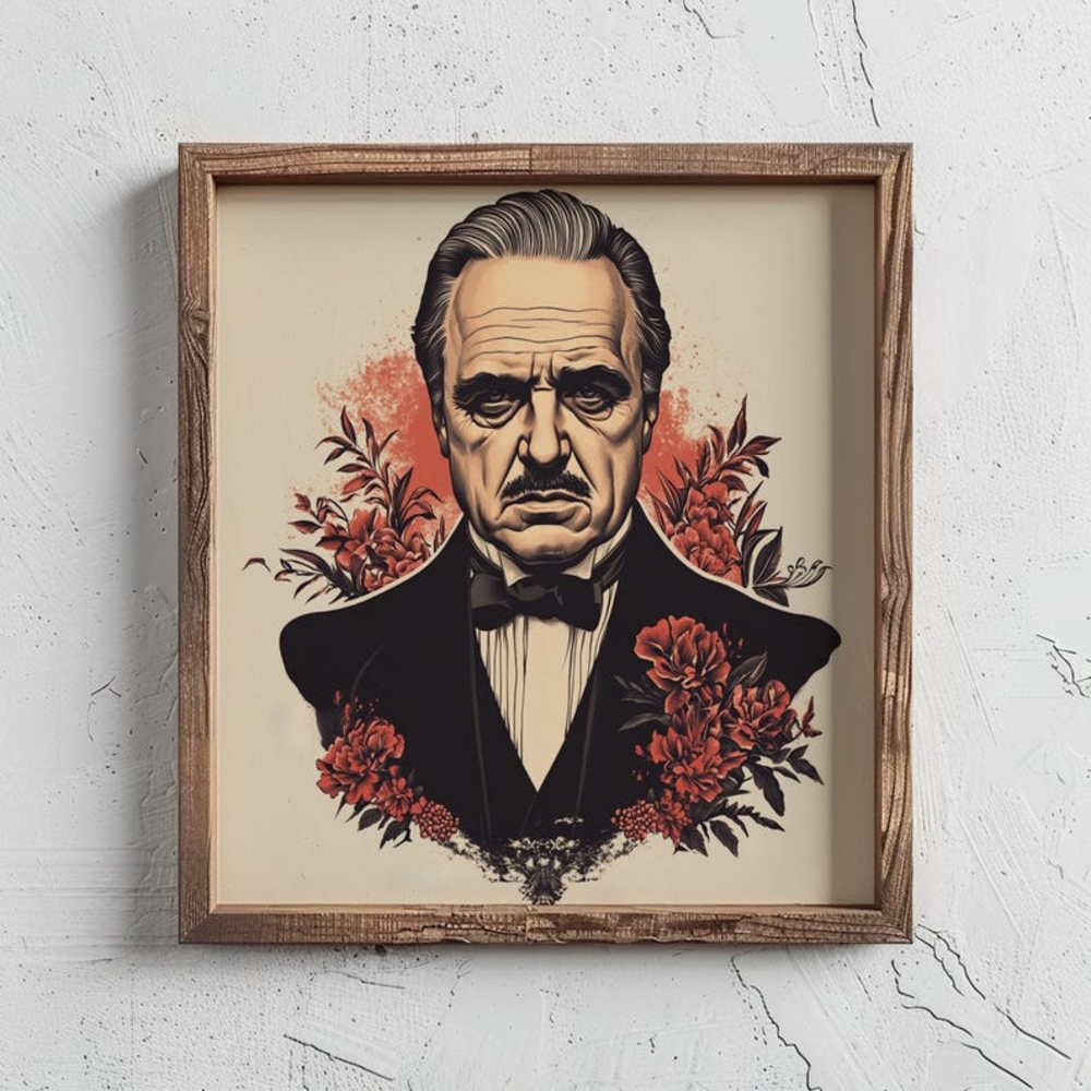 Framed Art Print with Floral Design